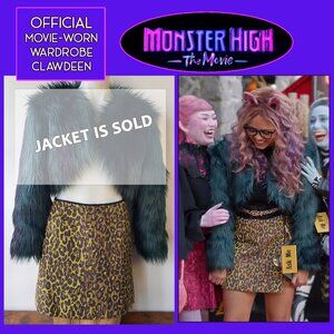 Monster High Movie Screen Worn Wardrobe Clawdeen Cheetah Leapord Gold Skirt
